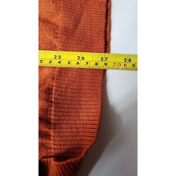 Mens Pronto Uomo Extra Fine Merino Wool V-Neck Sweater Rust Large - Picture 8 of 9